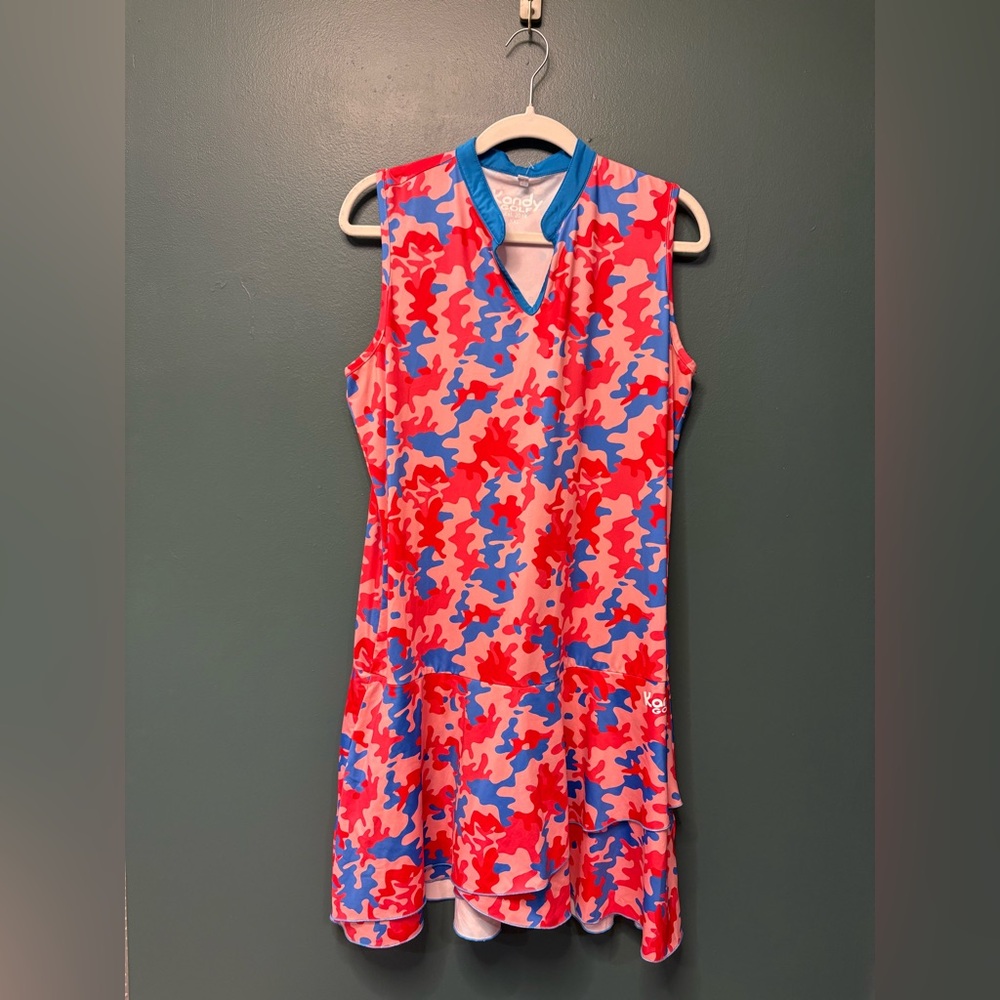 Kandy Golf Bold Multicolor Tiered Camo Tank Dress Tennis Prep size XXL